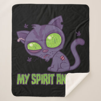 Zombie Kitten Is My Spirit Animal Sherpa Blanket