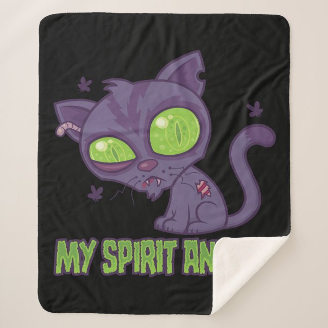 Zombie Kitten Is My Spirit Animal Sherpa Blanket (Front)