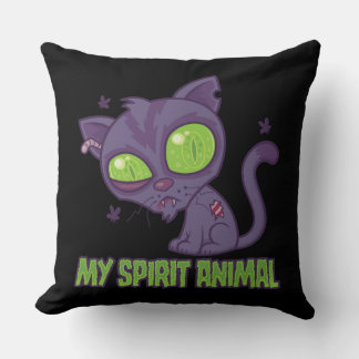 Zombie Kitten Is My Spirit Animal Throw Pillow