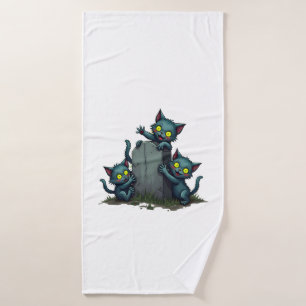 Zombie Kitten Uprising Bath Towel