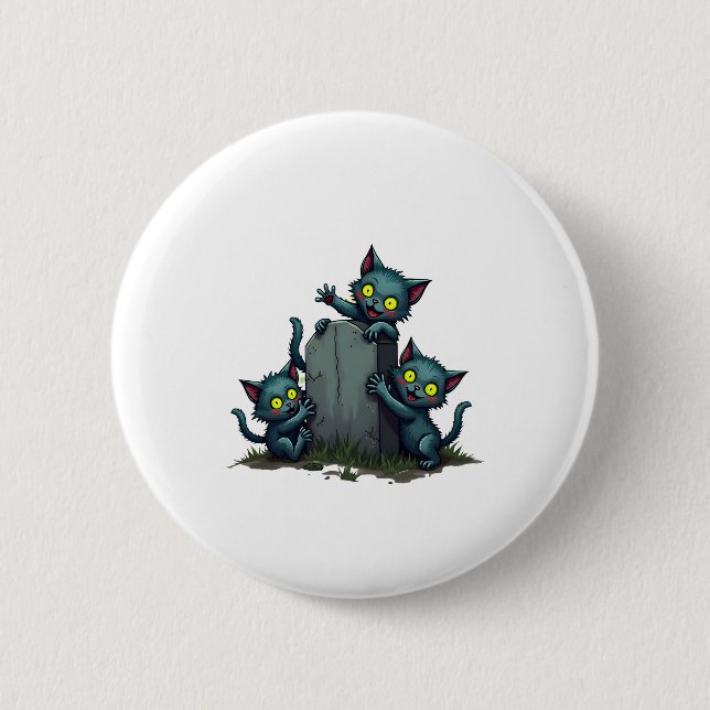 Zombie Kitten Uprising Button (Front)