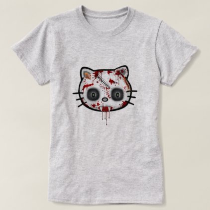 Zombie Kitty Cat Funny Halloween T-Shirt