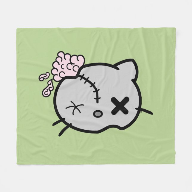 Zombie Kitty Fleece Blanket (Front (Horizontal))