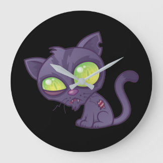 Zombie Kitty Large Clock