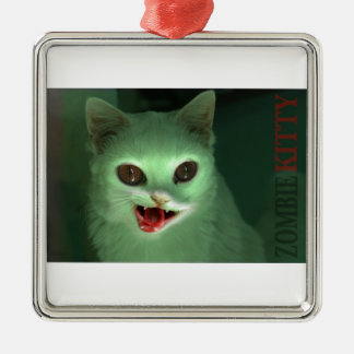 Zombie Kitty Metal Ornament