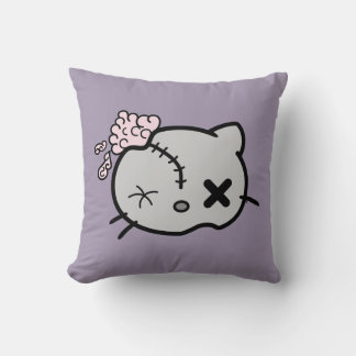 Zombie Kitty Throw Pillow