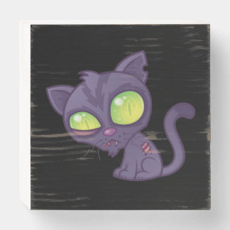 Zombie Kitty Wooden Box Sign