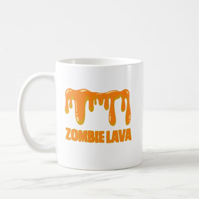 zombie lave funny orange halloween  coffee mug (Left)