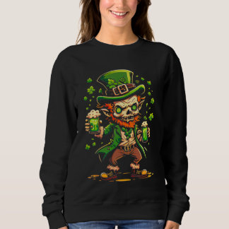 Zombie Leprechaun Irish St Paddy's Beer Sweatshirt