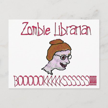 Zombie Librarian Postcard