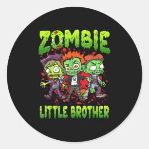 Zombie Little Brother Halloween Costume Family Mat Classic Round Sticker