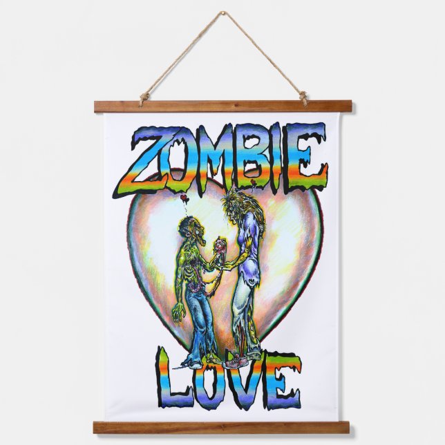 "Zombie Love" Art of Rebecca O'Donnell Hanging Tapestry (Front)