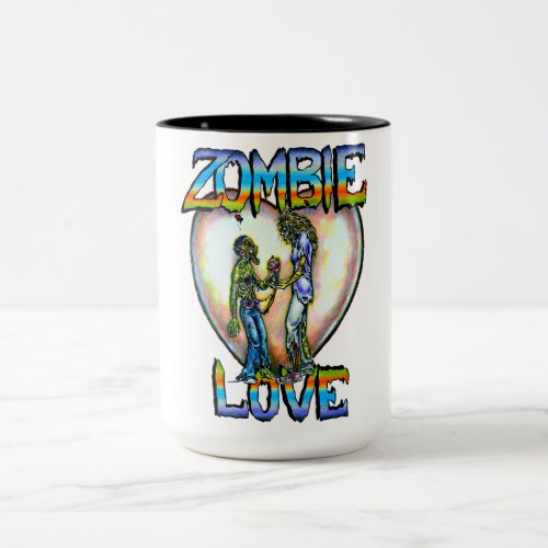 Zombie Love Art of Rebecca ODonnell  Two_Tone Coffee Mug