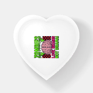 Zombie Love Brains Not Drama Vintage Horror Design Paperweight