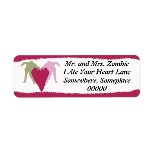 Zombie Love Heart Label