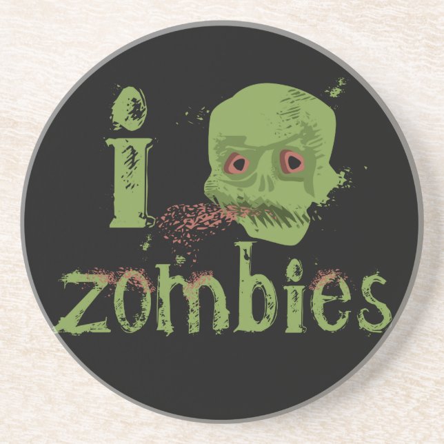 Zombie Love Sandstone Coaster (Front)