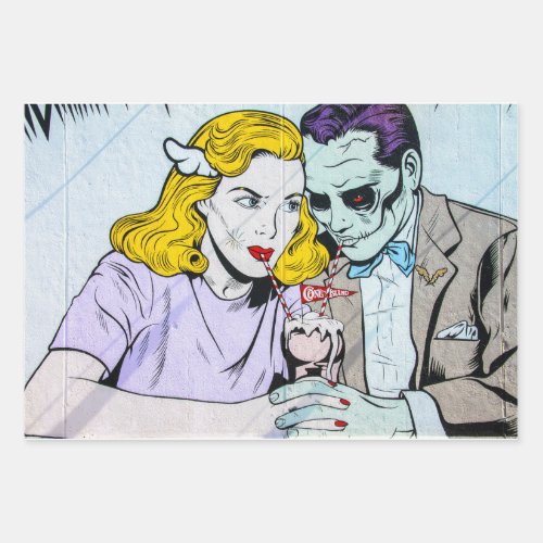 zombie love shake wrapping paper sheets