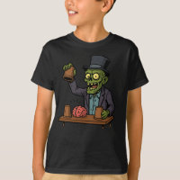 Zombie Magician Funny Halloween Brain Trick Tee