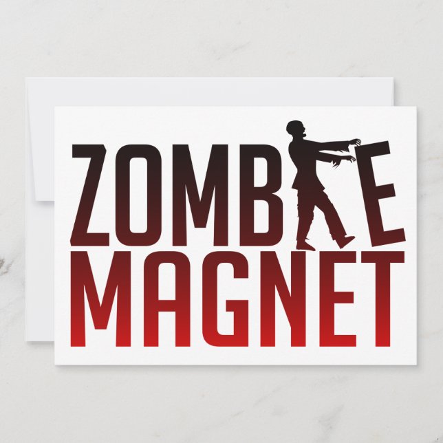 ZOMBIE MAGNET invitation, customize Invitation (Front)