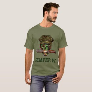Zombie Marine Dagger, Semper Fi, Customize, T-Shirt