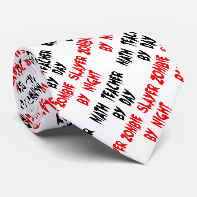 Zombie Math Teacher Tie (Rolled)