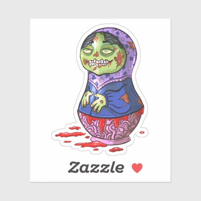 Zombie Matryoshka Doll Sticker (Sheet)