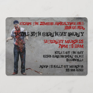 Zombie Mechanic Custom Birthday Invites