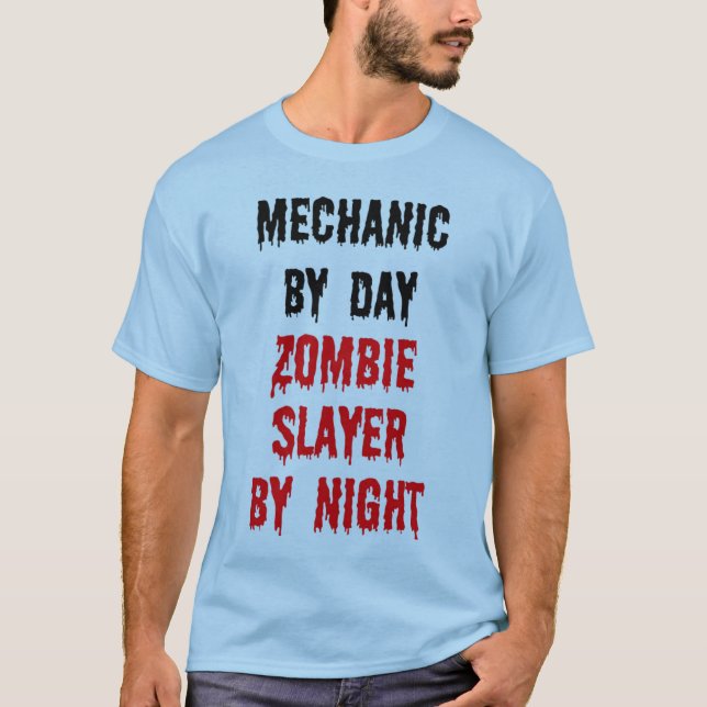Zombie Mechanic Joke T-Shirt (Front)