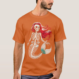 Zombie Mermaid Halloween Costume Spooky Trick Or T T-Shirt