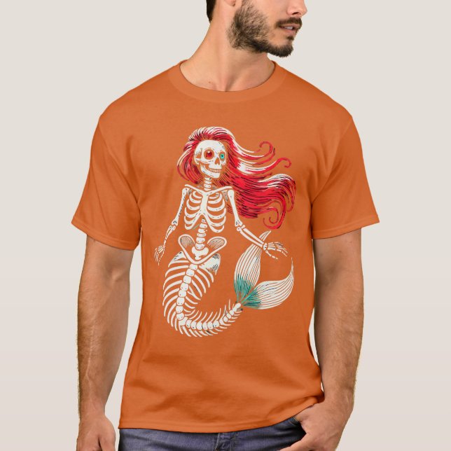 Zombie Mermaid Halloween Costume Spooky Trick Or T T-Shirt (Front)