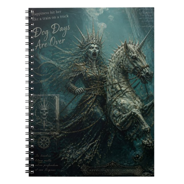 Zombie Mermaid on a Seahorse Unicorn Notebook (Front)