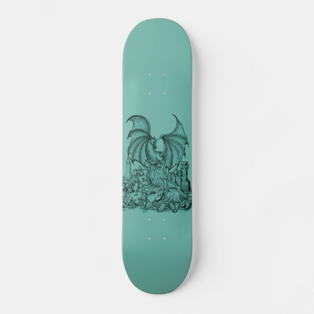 Zombie mit Drache Skateboard Deck (Front)
