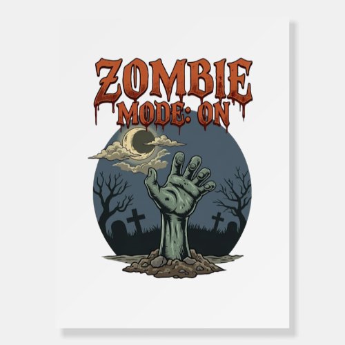 Zombie Mode Halloween Hand Moon Graveyard_1 Foam Board
