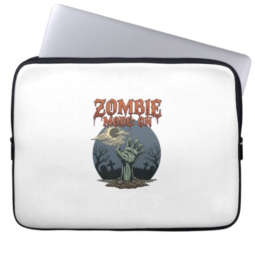 Zombie Mode Halloween Hand Moon Graveyard_1 Laptop Sleeve