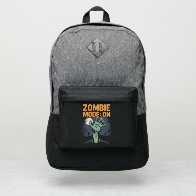 Zombie Mode On Scary Halloween T shirt Port Authority® Backpack (Front)