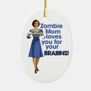 Zombie Mom Ceramic Ornament