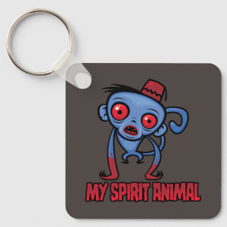 Zombie Monkey Is My Spirit Animal Keychain