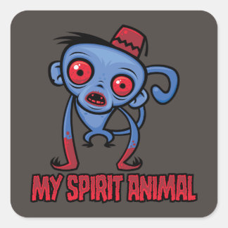 Zombie Monkey Is My Spirit Animal Square Sticker