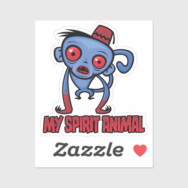 Zombie Monkey Is My Spirit Animal Sticker (Sheet)