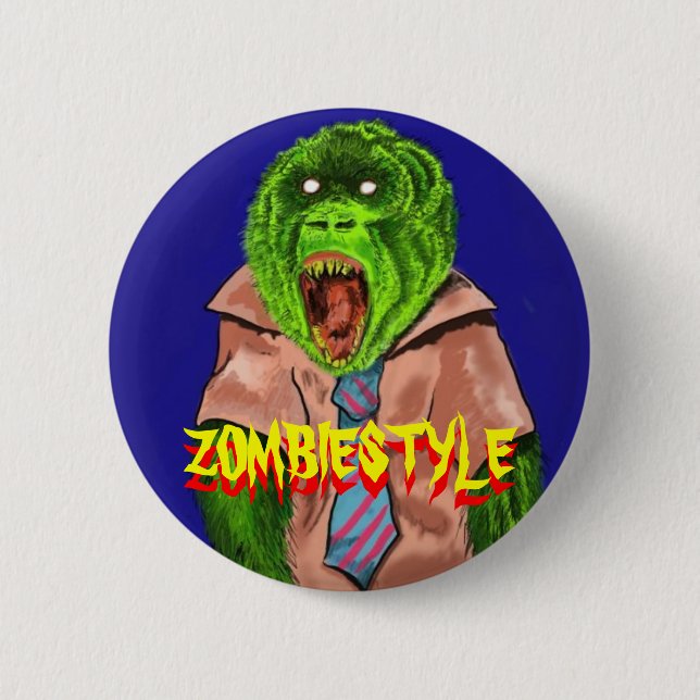 zombie monkey, ZOMBIESTYLE, ZOMBIESTYLE Button (Front)