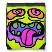 Zombie Monster bright yellow Gym Drawstring Bag