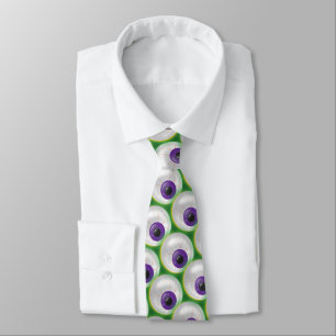 Zombie Monster Glowing Floating Eyeball Halloween Neck Tie