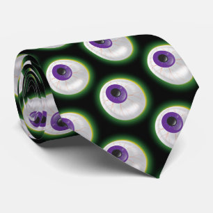 Zombie Monster Purple Eyeball Eye Halloween Fun Neck Tie