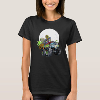 Zombie Monster Truck  Creepy Halloween Scary Kids T-Shirt