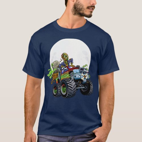 Zombie Monster Truck Funny Creepy Halloween Scary  T_Shirt