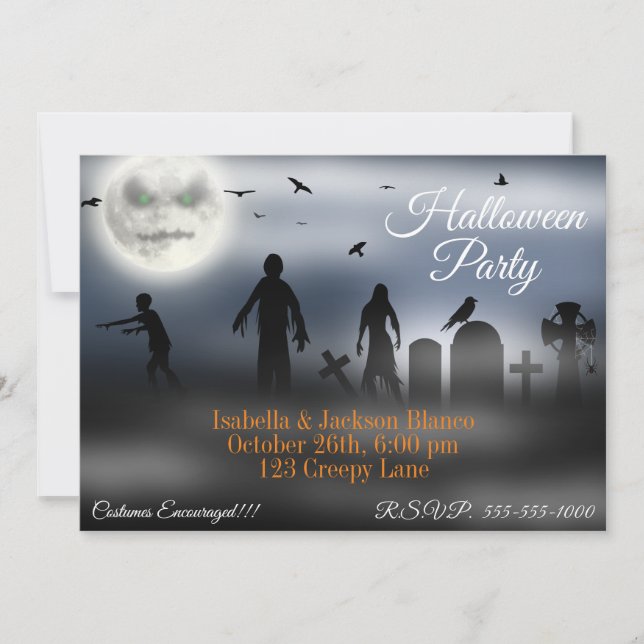 Zombie Moon Invitation (Front)