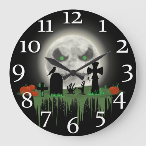 Zombie Moon Large Clock