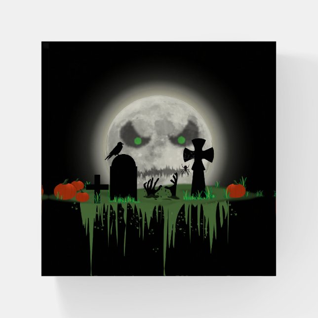 Zombie Moon Paperweight (Front)