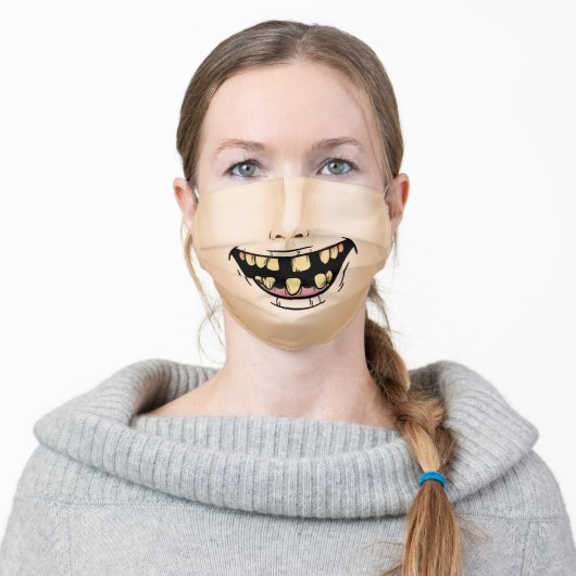 Zombie mouth - Light Complexion Adult Cloth Face Mask (Worn)