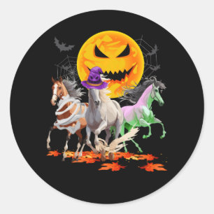 Zombie Mummy Witch Horse Lover Pumpkin Horror Hall Classic Round Sticker